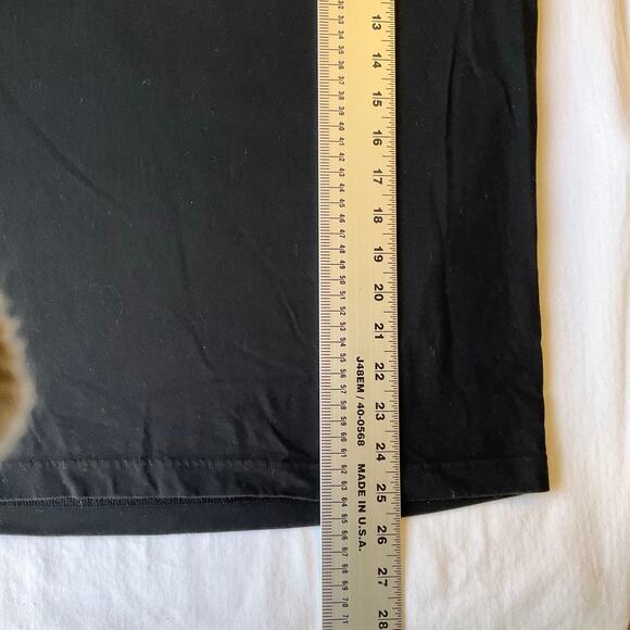 Romwe Women T-shirt size M Short Sleeve Basic Simple Solid Black with White Rose - Picture 4 of 7